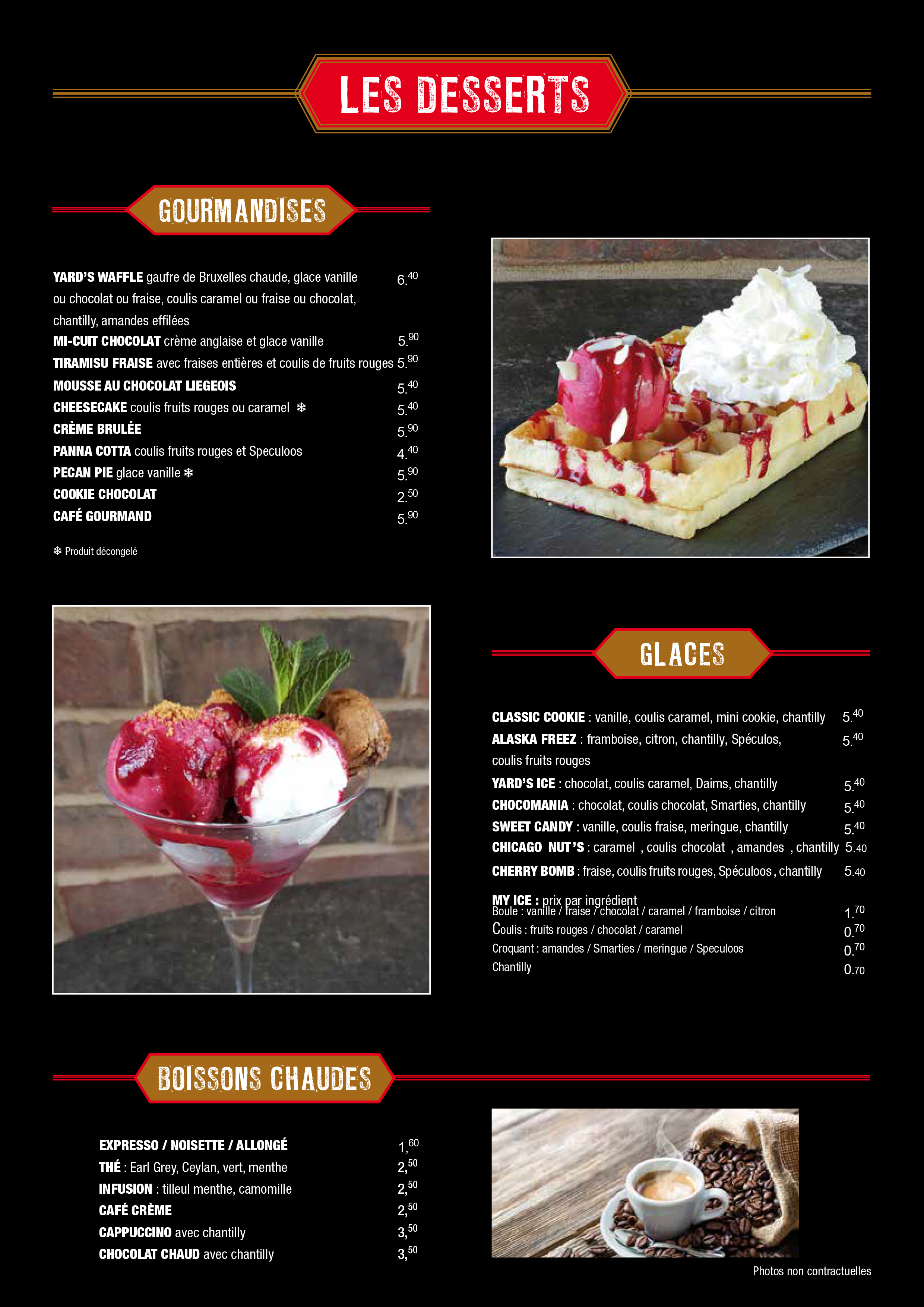 THE YARD menu