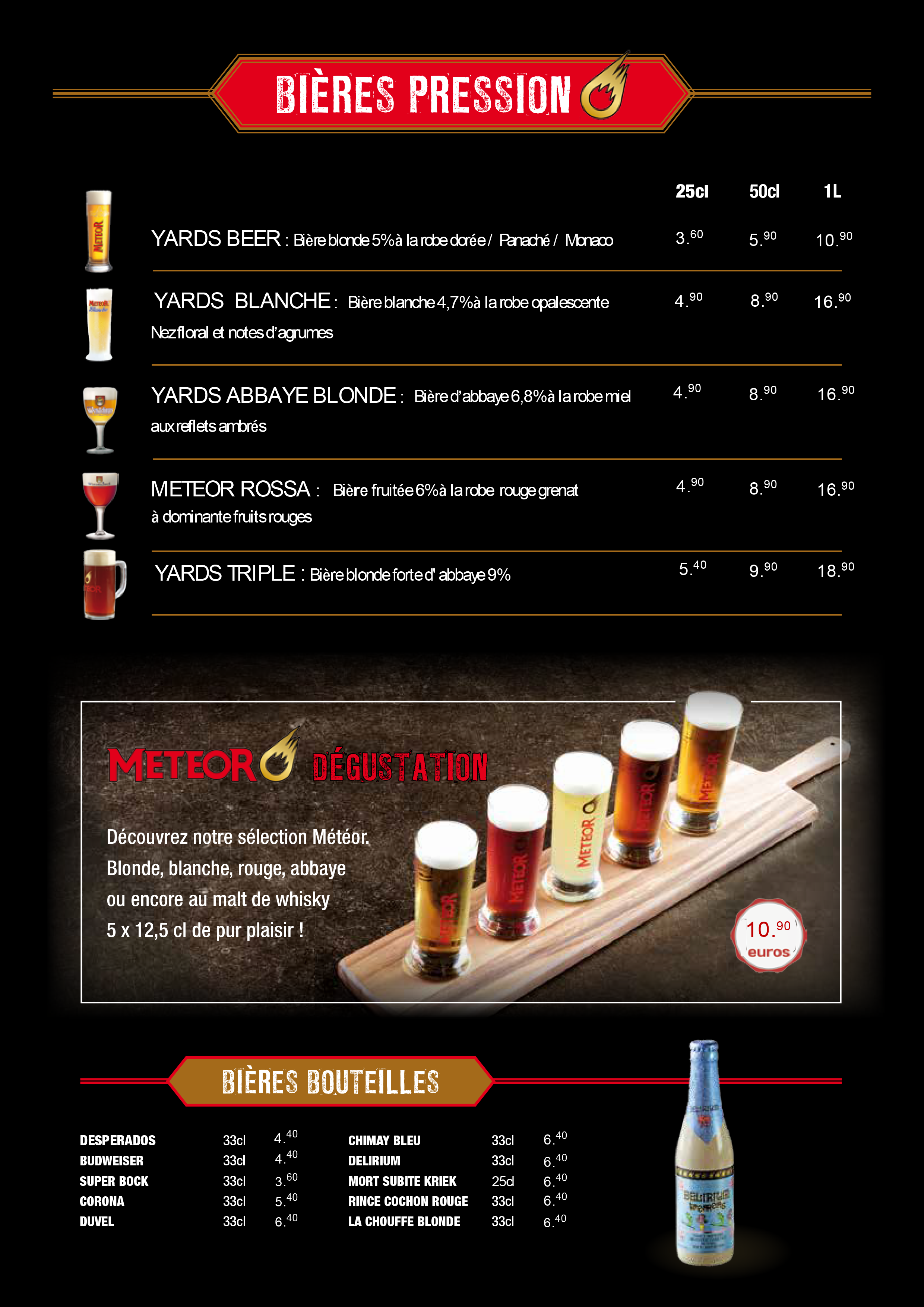 THE YARD menu