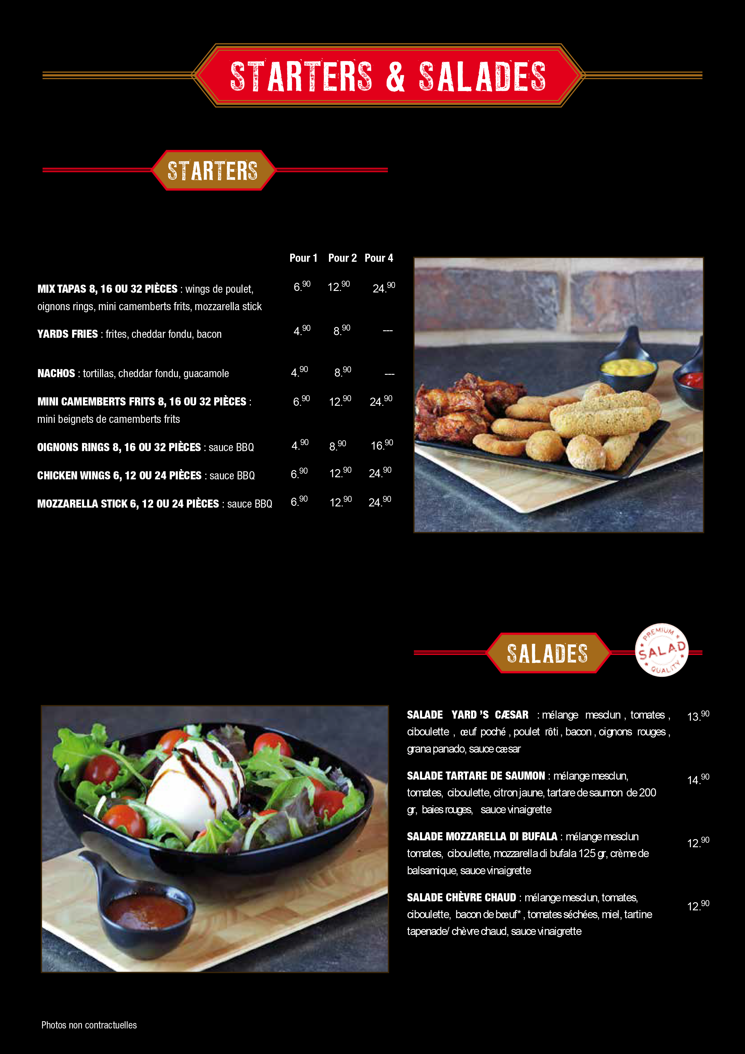 THE YARD menu