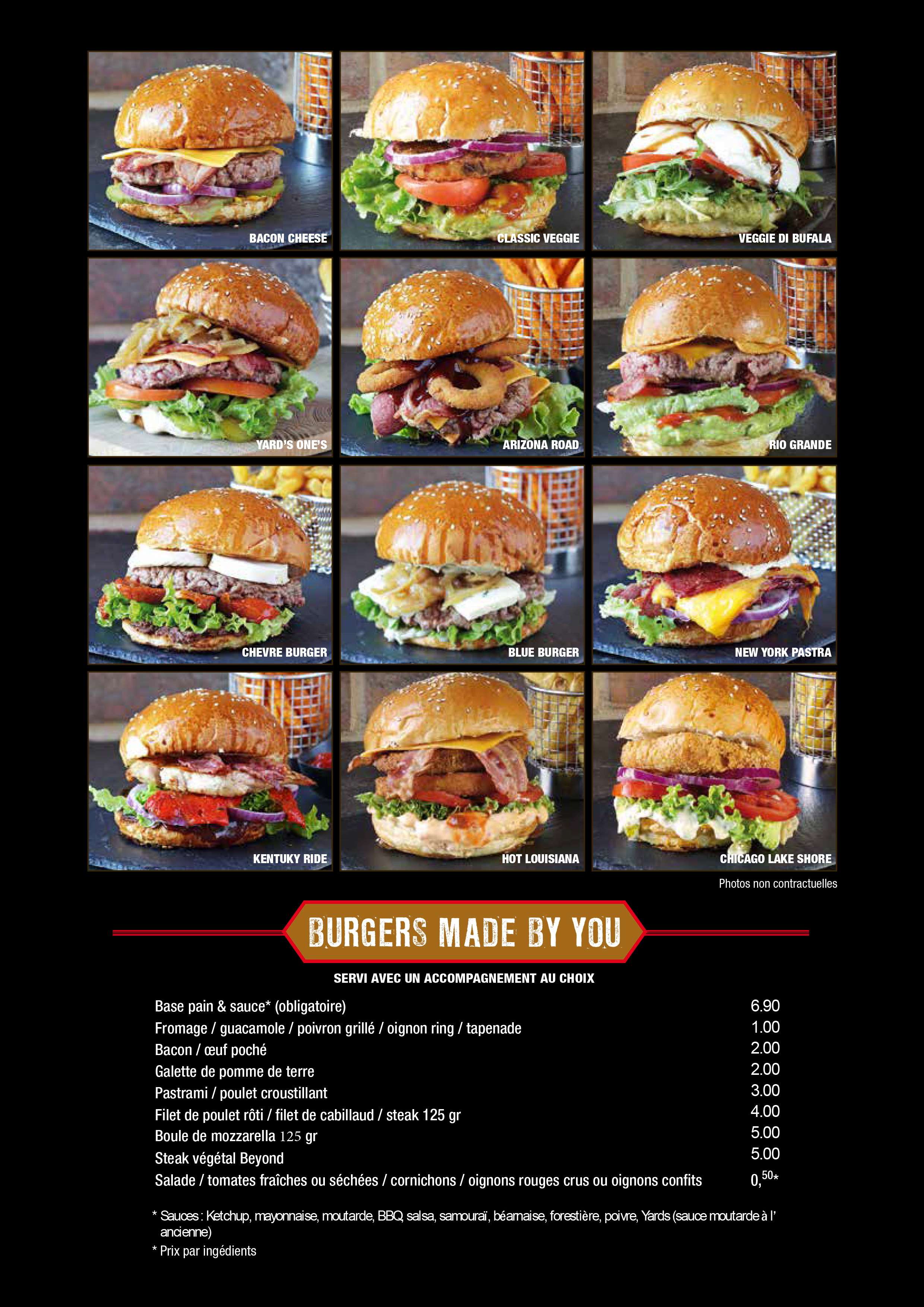 THE YARD menu